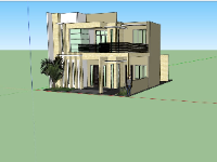 File 3d sketchup nhà phố 2 tầng