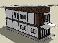 File 3d sketchup nhà phố 2 tầng 4x15m