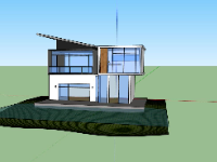 File 3d sketchup nhà phố 2 tầng độc đáo