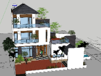 File 3d sketchup nhà phố 3 tầng 12x15m