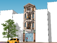 nhà phố 4 tầng file sketchup,file su nhà phố 4 tầng,model su nhà phố 4 tầng,model sketchup nhà phố 4 tầng