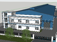 File 3d sketchup nhà xưởng 31x35m