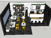 File 3d sketchup nội thất Quán cafe