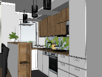 File 3d sketchup phối cảnh nội thất phòng bếp