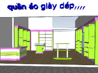 File 3d sketchup shop bán quần áo giày dép