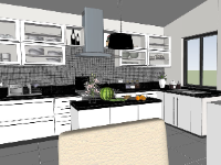 File 3d sketchup thiết kế nhà bếp hiện đại