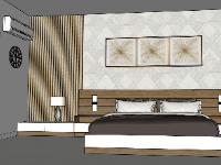 File 3d sketchup thiết kế phòng ngủ hiện đại