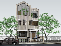 File 3d su thiết kế nhà phố 3 tầng 8x13m