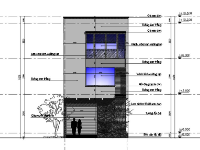 File atuocad thiết kế kiến trúc nhà phố phong cách hiện đại 3 tầng 6mx12m