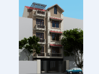 File auotcad bản vẽ thiết kế nhà phố 5 tầng mái thái 8.6x17m mặt tiền