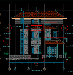 File auto cad mẫu biệt thự đẹp ( Mặt đứng, mặt cắt)