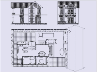 File autocad Bản vẽ Biệt thự 2 tầng mái thái kích thước 9.2x14.3m