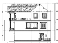 File autocad bản vẽ biệt thự 3 tầng thiết kế mái thái 9x12.8m