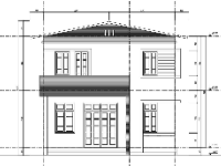 File autocad bản vẽ kiến trúc Nhà phố 2 tầng thiết kế hiện đại 8x7m