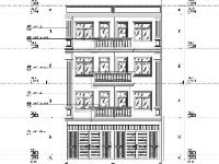 File autocad bản vẽ Nhà ở kết hợp kinh doanh 4 tầng thiết kế kiến trúc tân cổ điển 10x13m
