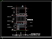 File autocad Bản vẽ Nhà phố 3 tầng kích thước 4.5x16.5m