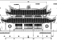 File autocad bản vẽ nhà tam bảo thiết kế 8 mái kiến trúc đình đền chùa cổ
