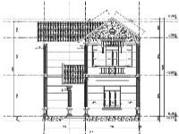 File autocad bản vẽ thiết kế biệt thự nhà vườn mái thái 2 tầng 9.2x13.2m
