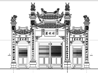 File autocad bản vẽ thiết kế Nghi môn đền chùa đình làng cổ
