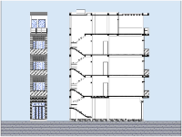 File autocad bản vẽ thiết kế nhà ống 5 tầng kiến trúc hiện đại 2.6x12m
