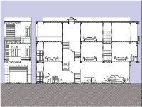 File autocad Bản vẽ thiết kế nhà phố 3 tầng kiến trúc hiện đại 5x17.5m