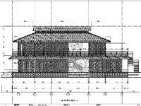 File autocad bản vẽ thiết kế nhà hàng kết hợp nhà nghỉ 2 tầng mái nhật 13x28m