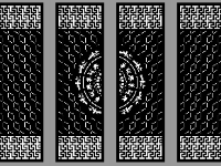 File autocad cổng 4 cánh trống đồng độc đáo