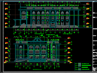 File autocad kiến trúc nhà hội nghị 3 tầng diện tích 38.1x55.5m