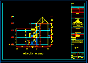 File autocad mẫu nhà phố 2,5 tầng