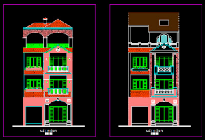 File autocad mẫu nhà phố 4 tầng