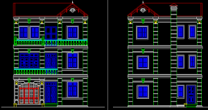 File Autocad mẫu nhà phố 6 x 11,7m