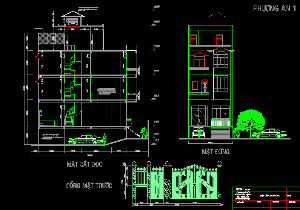 File autocad mẫu nhà phố 6×15,5m