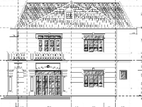 File Autocad mẫu thiết kế biệt thự 2 tầng phong cách mái thái 9.5x12m