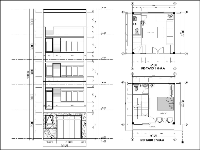 File Autocad mẫu thiết kế nhà 5 tầng kiến trúc hiện đại 5x5.1m mặt tiền