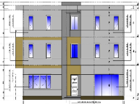 File autocad thiết kế kiến trúc nhà biệt thự mái bằng 3 tầng 7.4x11.8m