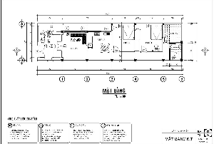 File Autocad thiết kế kiến trúc nhà cấp 4 KT 5x19.2m (01 tầng)