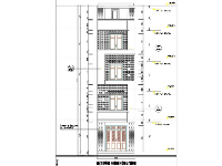 File autocad thiết kế kiến trúc nhà phố hiện đại 4.5 tầng 4x6.9m mặt tiền