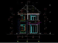 File autocad thiết kế nhà biệt thự mái nhật 2 tầng kích thước 7.8x11.5m