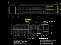 File Autocad thiết kế Nhà lớp học 2 tầng 12 phòng 