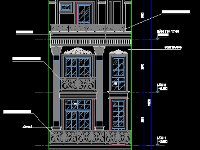 File autocad triển khai kiến trúc nhà phố tân cổ điển 4 tầng kt 5x10.4m