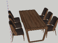 File bàn ghế ăn đồng gia model sketchup