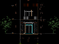 File bản vẽ thiết kế kiến trúc + kết cấu nhà phố 2 tầng kích thước: 5x20.3m