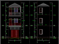 File bản vẽ thiết kế nhà phố 2.5 tầng 3.8x14m mặt tiền