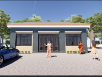 File bản vẽ thiết kế phần kiến trúc nhà vườn 1 tầng kích thước 8x11m 
