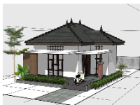 model biệt thự,biệt thự 1 tầng su,file sketchup biệt thự 1 tầng,mẫu biệt thự 1 tầng