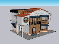 biệt thự 2 tầng,su biệt thự,sketchup biệt thự,sketchup biệt thự 2 tầng