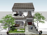 File biệt thự 2 tầng model sketchup sang trọng