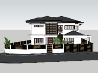 File biệt thự 2 tầng sketchup