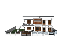 biệt thự 2 tầng,su biệt thự,sketchup biệt thự 2 tầng