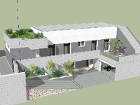 File biệt thự villa 2 tầng model su 3d